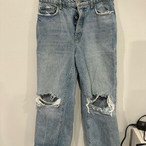 FP Movement by Free People Light Blue Distressed Ankle Jeans